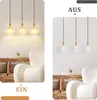 ZMH lampa wisząca drewniana biała lampa stołowa 3 płomienna Podgląd zdjęcia produktu 6