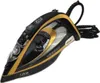 A black and gold steam iron is shown against a white background. Voir les images du produit