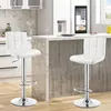 Two white bar stools are shown in a modern kitchen setting. Produktbild-Vorschau