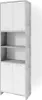 A tall, narrow cabinet with a concrete-effect frame and white doors and shelves. Produktbild-Vorschau