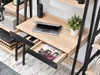 A desk with drawers and a laptop, part of a shelving unit. Podgląd zdjęcia produktu