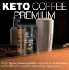 A product shot of Keto Coffee Premium with a prepared drink and product packaging. Náhled obrázku produktu