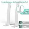 DIY 2er Set Rückenlehne Stahl Weiß Lehnenhalter Halterung Produktbild-Vorschau 2