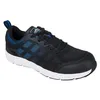 A studio shot of a black and blue athletic shoe. Produktbild-Vorschau