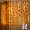 Lichterkette Herbst, Herbstdeko 100LED Ahornblätter Produktbild-Vorschau 1
