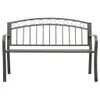 vidaXL Banc de jardin Gris 120 cm Acier Voir les images du produit 1
