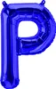Folienballon Buchstabe P, blau, ca. 40 cm, für Produktbild-Vorschau 1