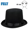 Cappello a cilindro nero con nastro in gros grain Anteprima dell’immagine prodotto 10
