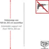 An image showing an extendable support rail with text and symbols indicating its dimensions and material. Produktbild-Vorschau