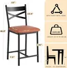 Barhocker 2er Set Sitzhöhe 66 cm Metall X Rückenlehne Produktbild-Vorschau 2