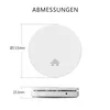 Diagram showing the dimensions of a smoke detector. Produktbild-Vorschau