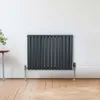 Oválný trubkový radiátor - 600 mm x 780 mm - antracitově Náhled obrázku produktu 9