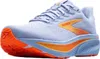 A side view of a light blue Brooks running shoe with orange and yellow accents. Produktbild-Vorschau