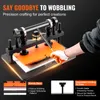 A person is using a leather stamping machine, with text overlays highlighting its features. Anteprima dell’immagine prodotto
