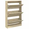 vidaXL Botník Sonoma dub 80x21x125,5 cm Materiál na bázi Náhled obrázku produktu 1
