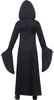 A person wearing a black hooded robe, seen from the back. Produktbild-Vorschau