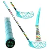 A floorball stick is displayed against a white background, with a close-up of the grip and a separate view of the blade. Náhled obrázku produktu