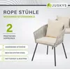 Juskys Rope Stühle 2er Set - Gartenstühle mit Seilgeflecht Produktbild-Vorschau 2