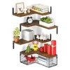 Corner shelves displaying various decorative items and books. Produktbild-Vorschau