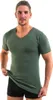 Herren kurzarm Shirt, V-Ausschnitt olive Produktbild-Vorschau