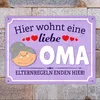 Hier wohnt eine liebe Oma Metallschild XXL in 28x38 cm Produktbild-Vorschau 2
