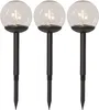 Lampe de chemin solaire à LED 'Globe', set de 3, blanc/noir Voir les images du produit 12