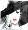Bilder auf glas - Frau Gesicht Lippen - 70x70cm - Produktbild-Vorschau 1