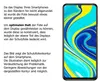 A smartphone with a screen protector is shown next to descriptive text about the protector. Produktbild-Vorschau