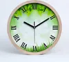 Holzuhr 30fi cm wanduhr - schwarze Spitzen - Laub und Gras Produktbild-Vorschau 1