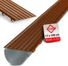 A product shot of a brown gutter guard placed over a gray gutter. Produktbild-Vorschau