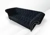 Chesterfield 3 Sitzer Sofa Schwarz Stoff Wohnzimmer Couchen Produktbild-Vorschau 2