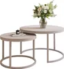 A set of two nesting coffee tables with a floral arrangement on the larger table and a book and candle on the smaller table. Náhľad obrázku produktu