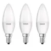Three white LED candle light bulbs with E14 base, arranged side-by-side against a white background. Náhled obrázku produktu