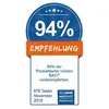 A marketing badge indicating a high recommendation rate for a product. Produktbild-Vorschau