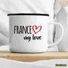 Huuraa Emaille Tasse France my love 300ml Vintage Produktbild-Vorschau 3