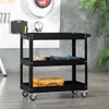 Werkzeugwagen 3-stufig mit 4 Rollen, Stahl, Schwarz, Produktbild-Vorschau 2
