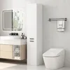 A modern bathroom with a toilet, vanity, tall cabinet, and mirror. Náhled obrázku produktu