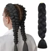 Włosy Syntetyczne Do Warkoczyków Doczepiane Czarny 120 Cm Podgląd zdjęcia produktu 1