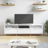 vidaXL Armoire TV Blanc 150x30x44,5 cm Bois composite - Voir les images du produit 2