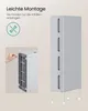 An image showing how to assemble a narrow rolling shelf unit, with text and icons indicating easy assembly. Produktbild-Vorschau