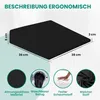 A black wedge cushion with dimensions and feature callouts. Produktbild-Vorschau