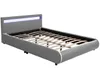 A modern gray bed frame with a built-in LED light strip at the headboard. Náhled obrázku produktu