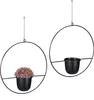 Relaxdays Blumenampel, 2er Set, Ø 34,5 cm, Metall, Produktbild-Vorschau 1