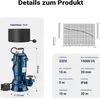 Wiltec Schmutzwasserpumpe 1100 W Tauchpumpe mit 15.000 l/h Produktbild-Vorschau 3