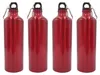 4x Gourde en aluminium 1 litre rouge avec mousqueton Gourde Voir les images du produit 1