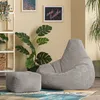 icon Sitzsack Bean Bag Dalton mit Hocker, Grau, Cord, Groß, Produktbild-Vorschau 3