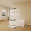 AICA 110cmx140cm Badewannenaufsatz Schwarz mit Blickdichten Produktbild-Vorschau 1