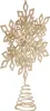A gold glitter snowflake tree topper on a white background. Náhled obrázku produktu
