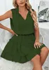 ASKSA Damen Ärmellos Kleid Tunikakleid Elegant Rüschen Produktbild-Vorschau 3