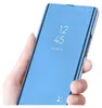 A hand holding a blue smartphone with a reflective cover displaying the time and date. Náhled obrázku produktu